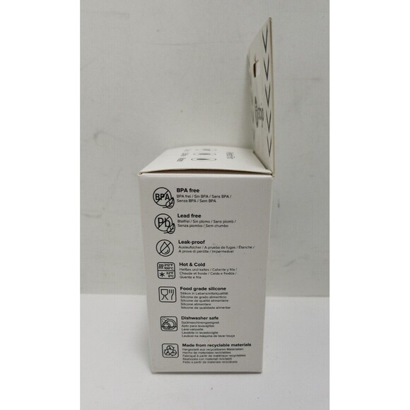 Stojo Collapsible Pocket Cup-Black/white-Eco Friendly-12oz-Comes With No Stray - Picture 3 of 5